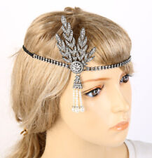 Gatsby 20s Flapper Headpiece Gangster Black Feather 1920s Headband Bridal Great
