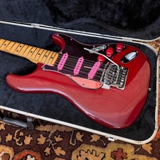 Vintage 1981 Fender Stratocaster USA Translucent Red Kahler Guitar OHSC 1970s
