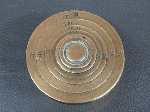 Antique set brass troy - of, 6