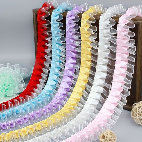 Pleated lace ribbon multiple - pleated,