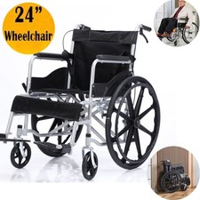 Lightweight Self Propelled Wheelchair Heavy Duty Folding Commode Padded Chair UK