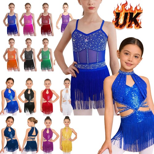 Girls sequins fringe latin - girls,