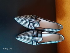 Black White Shoes Size 37 New 2 Inch Heel