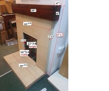  Oer - Tiled back panel and hearth with wood Beam - Fireplace