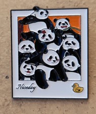 Giant Panda Metal Enamel Pin Badge Brooch Family Photo Animal Lover Bears Gift