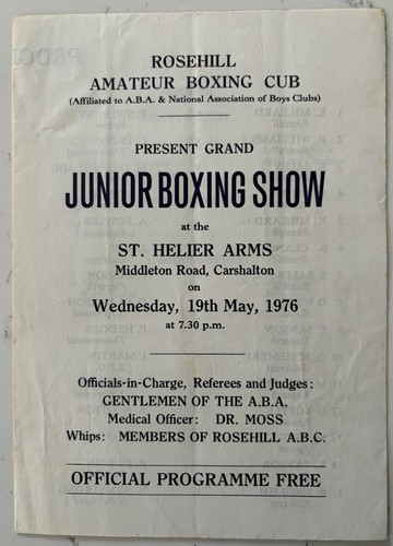 1976 program junior - 1976, boxing