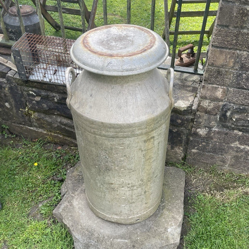 Vintage antique metal milk - vintage,