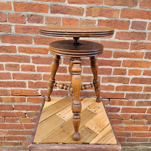 Antique oak adjustable piano - oak,