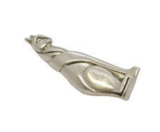 Sterling Silver Sitting Siamese Cat Brooch Pin Vintage c1970