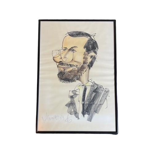 Cartoon drawing signed - drawing, harris