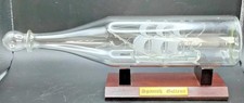 ⚓ Vintage Glass Ship in a Bottle – Spanish Galleon – 25 cm Long – Nautical Decor