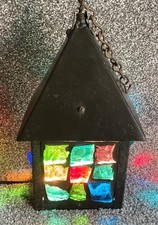 Vintage Rock Glass Porch Lantern - Mid Century Lamp 1950/60s. Peter Marsh?