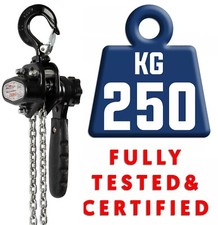 LiftinGear 250kg Manual Hand Ratchet Chain Lever Winch Lifting Pull Hoist