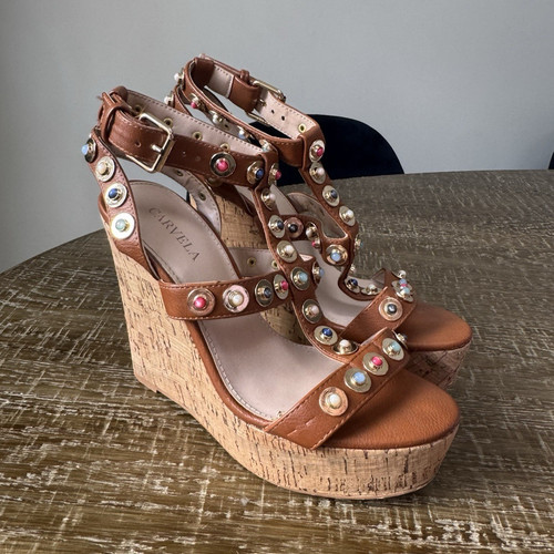 Carvela leather studded wedge - carvela,