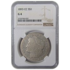 1893 CC Morgan Dollar G 4 NGC