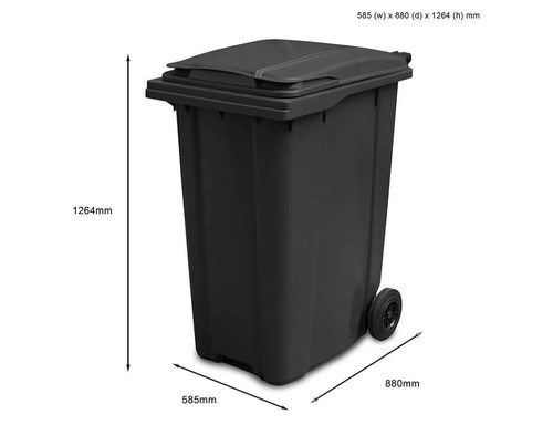 Black wheelie bins heavy - black,