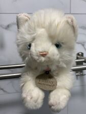 Keel Toys Tiffany White Fluffy Kitten Cat Pretty Pink Collar & Name Tag VGC