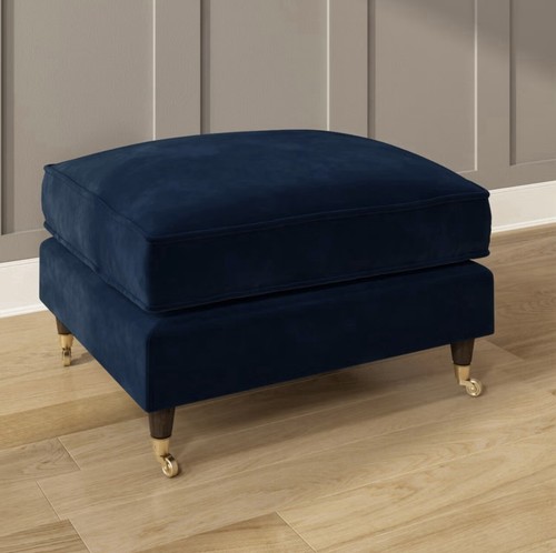 Velvet footstool ottoman - velvet,