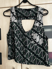 Topshop Green Print Cropped