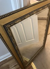 Elegant Gold-Framed Wall Mirror  Vintage-Style Perfect for Hallway,