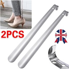 2PCS 52cm Long Handled Metal Shoe Horn Stainless Steel Silver Remover Tool UK
