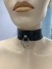 Latex Restraint collar 12/12.5” rubber fetish Wear bondage bdsm black 