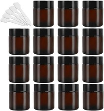 Amber Glass Jars, 15 Pack -
