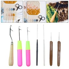 Loviver 7x Latch Hook Set Quality Crochet Needle Hook for Rag Rug Making Kit