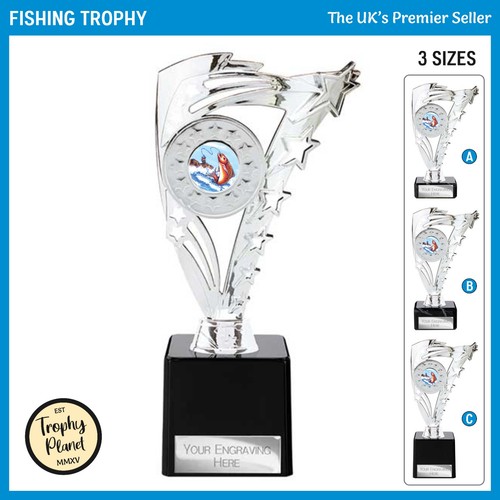 Silver fishing star trophy - trophy,