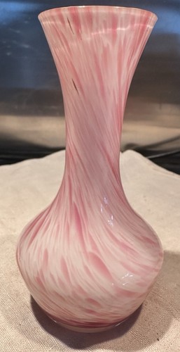 Pink and white swirl art - and, glass