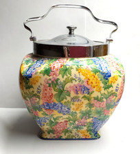 A Stunning Vintage  Royal Winton 'SOMERSET' Chintz Biscuit Barrel  GRIMWADES