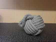 Rope knit door stop grey