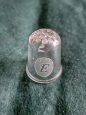 Vintage Glass thimble engraved