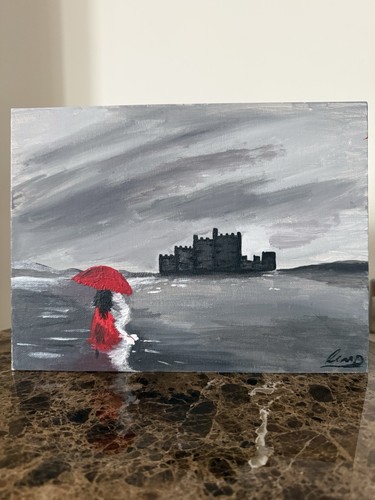 Red lady acrylic painting - painting, on