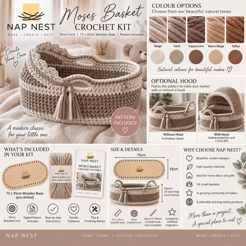 Moses basket crochet kit - crochet,