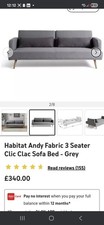 Habitat Andy 3-Seater Grey