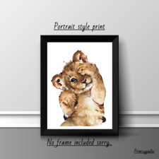 LION cub watercolour A4 PRINT