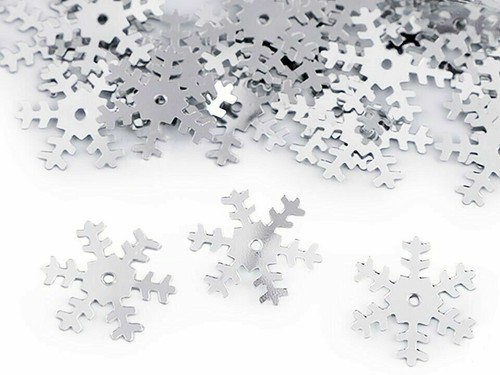 100 19mm snowflake sequins - x,