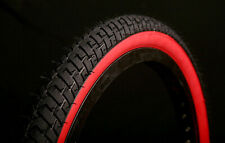 COLOURED STREET BMX TYRES BLACK REDWALL 20 X 2.125 LS214 (PAIR, SINGLE & TUBES)