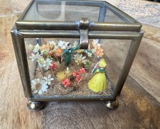 Vintage Glass Brass Hinged