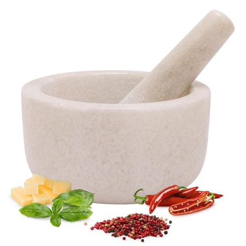 Marble mortar pestle - h&s,