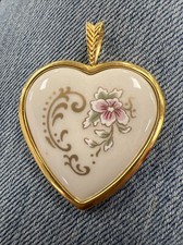 Pink Flower Heart Porcelain