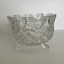 Vtg Butterfly  Footed Clear
