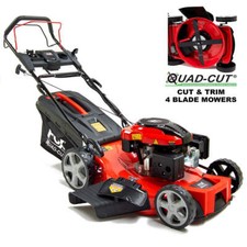 22" / 56cm Petrol Lawn Mower Self-Propelled Recoil Fox Wolf 196cc 70L Lawnmower