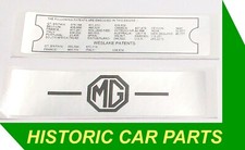 MGC Roadster & MGCGT 6Cyl 1967-69 - ROCKER COVER "MG" & "WESLAKE PATENT" DECALS
