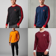 MENS ADIDAS LONG SLEEVE 3 STRIPES WINTER T-SHIRT