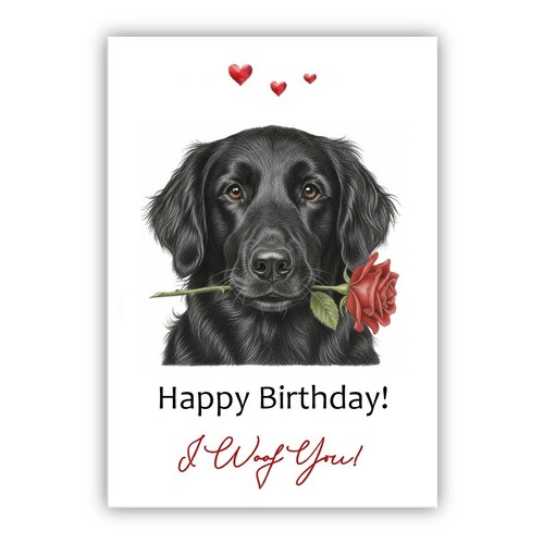 Black flat coated retriever - black,