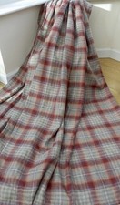 FABULOUS NEXT RED/ BEIGE HIGHLAND  CHECK TWEEDY WOVEN WOOL STYLE CURTAINS