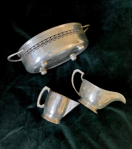 Vintage silver plated salad - vintage,