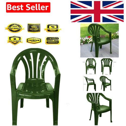 Plastic garden chair green - -,